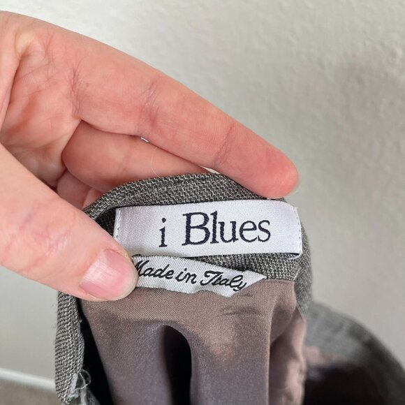 i Blues Womens Gray size zip Italian Wool Blend Skirt Size 40 Italian 6 US - Picture 4 of 12